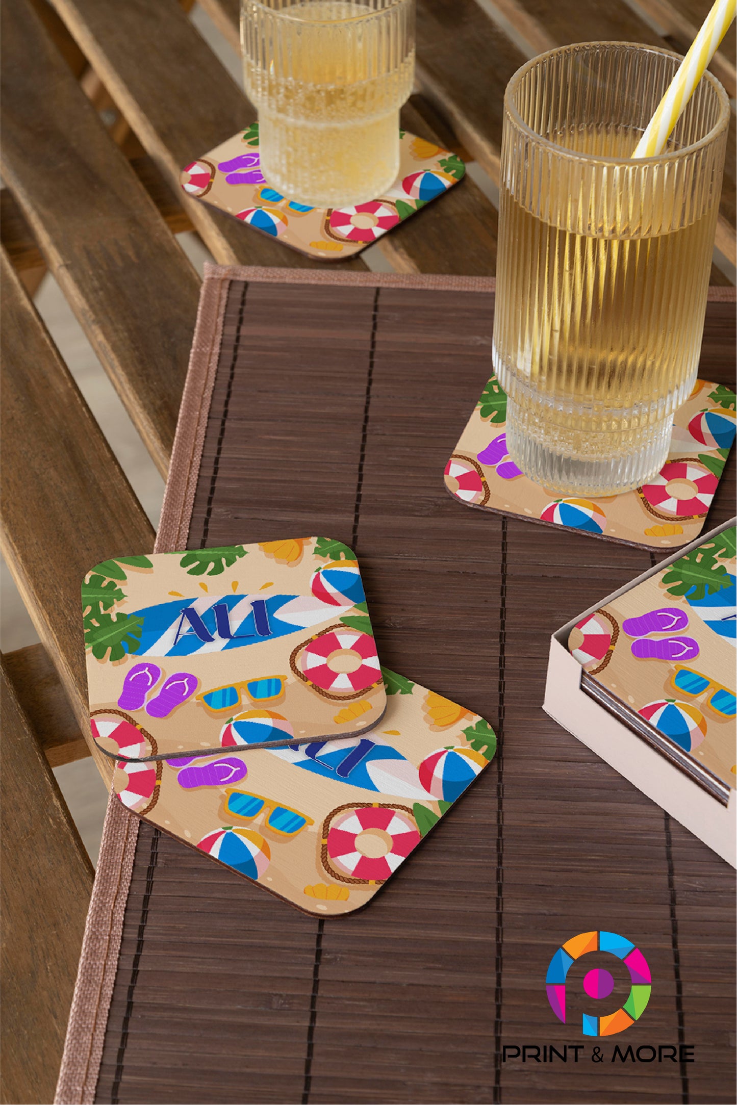 Name Square Acrylic Coaster - "Ali"