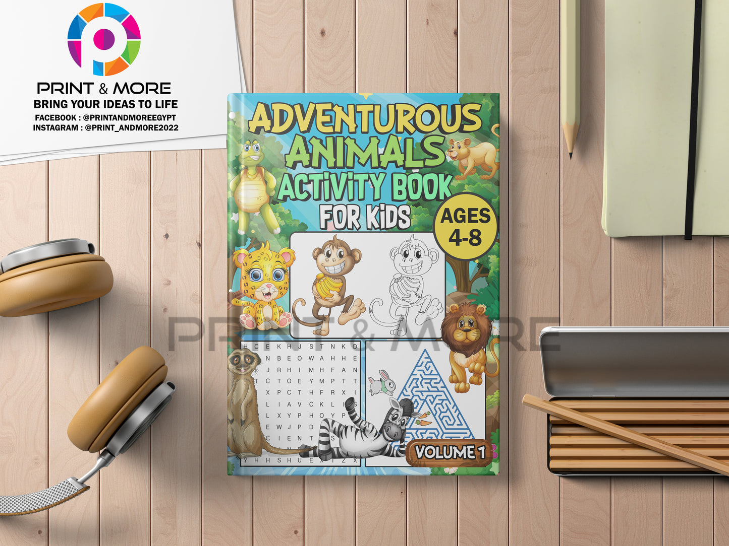 ADVENTUROUS ANIMALS' ACTIVITY BOOK FOR KIDS (Volume 1) - P&M - Kids 4.3