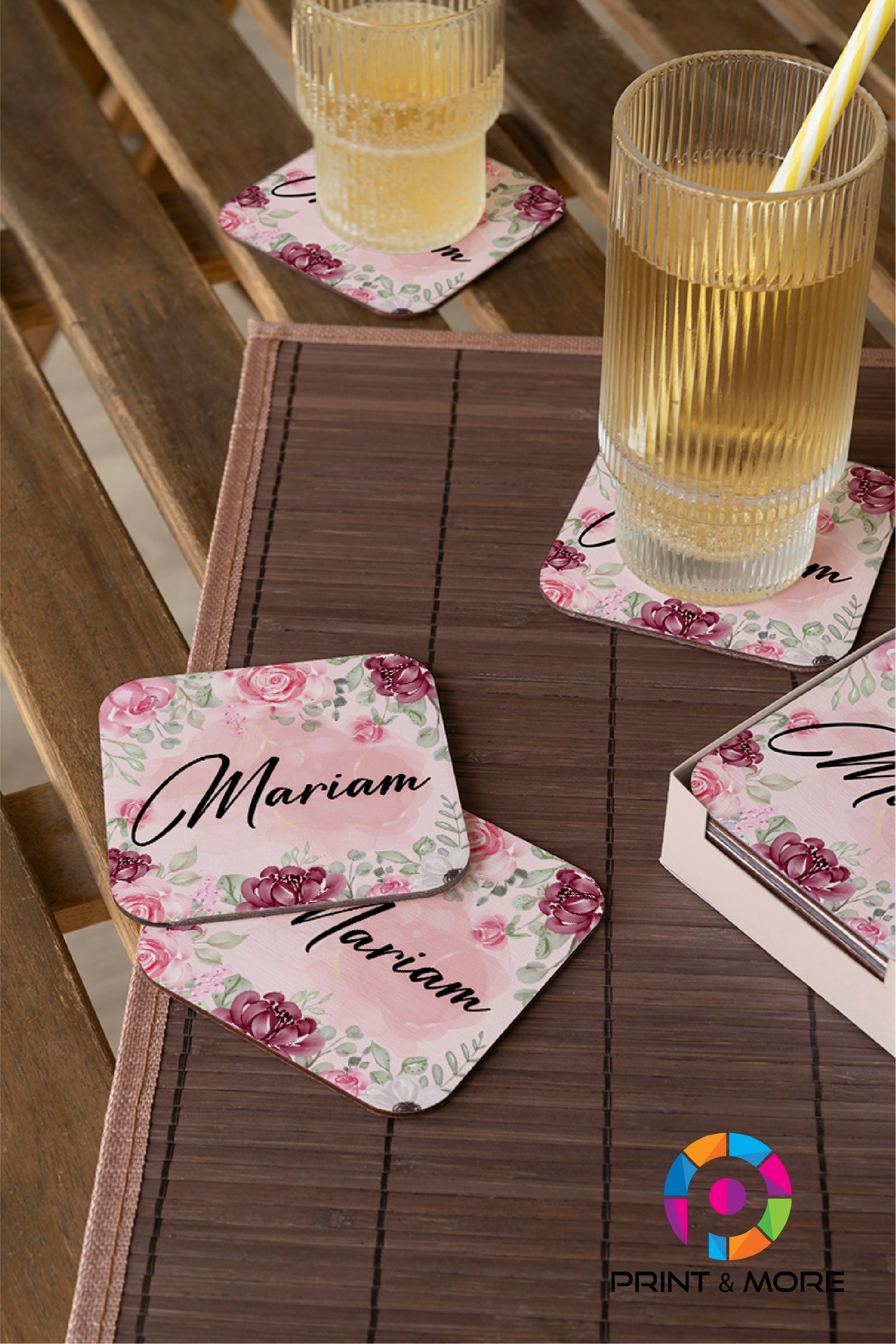 Name Square Acrylic Coaster - "Mariam"